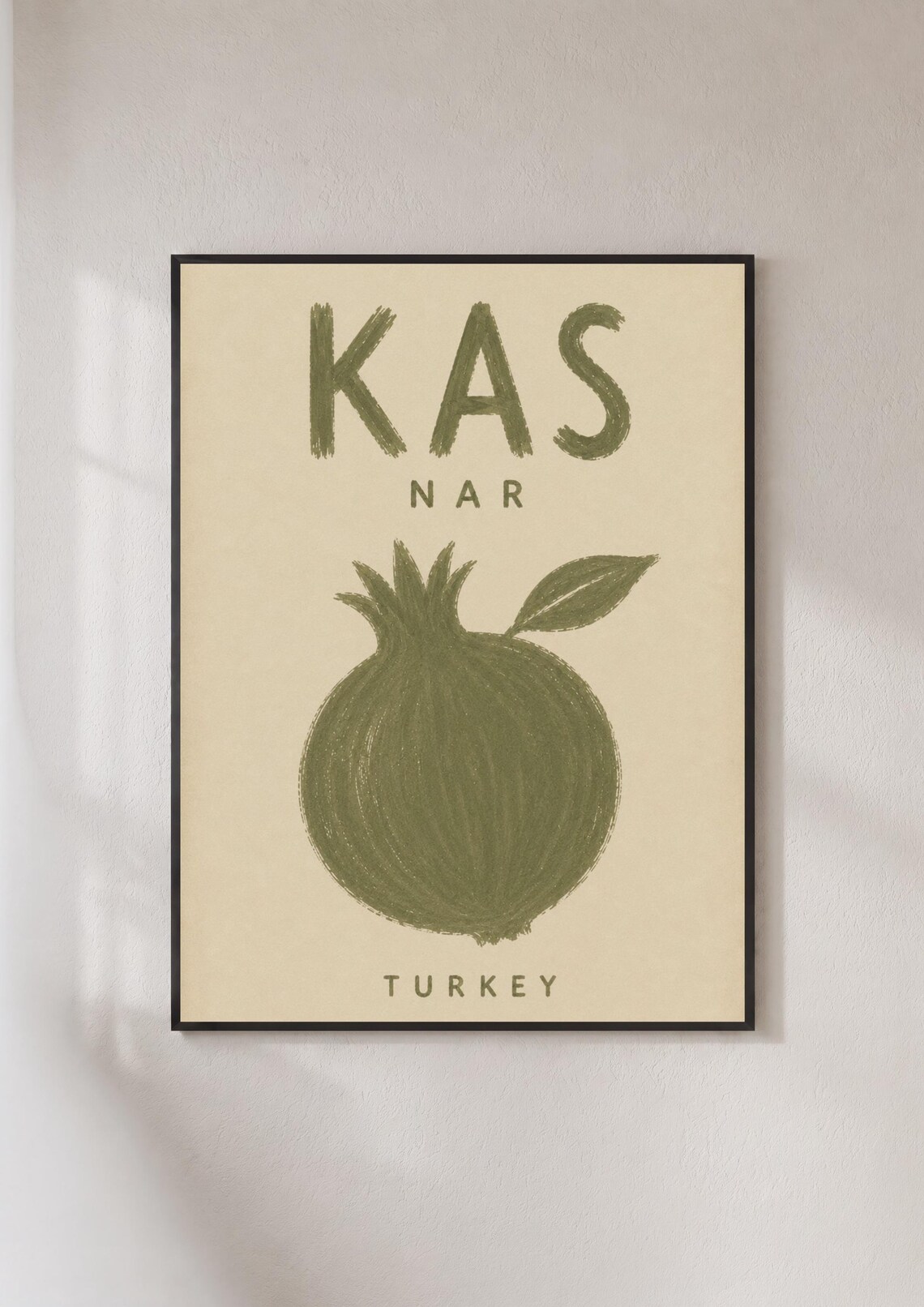 Kas Turkey Pomegranate Nar Poster, Minimalist Travel Poster