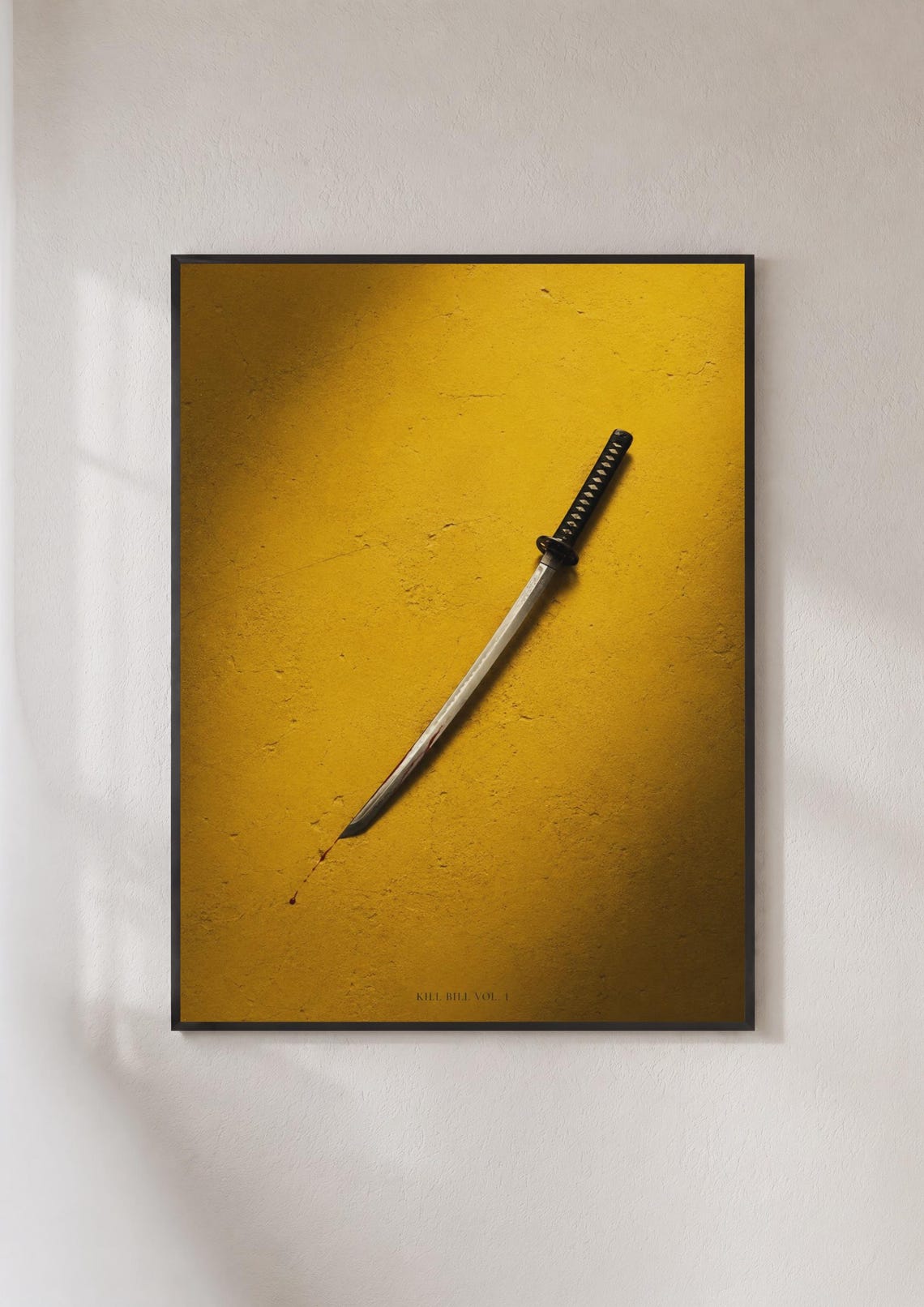 Kill Bill Vol 1 Poster Katana Sword Yellow Wall Art Tarantino Movie Print