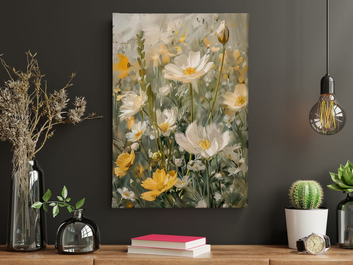 Vintage Flowers Oil Painting Flowers Print Cottage Flowers Flowers Poster Wild Flower Wall Art - Image 4