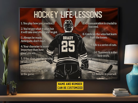 Canada Hockey Life Lessons Personalized Art Print