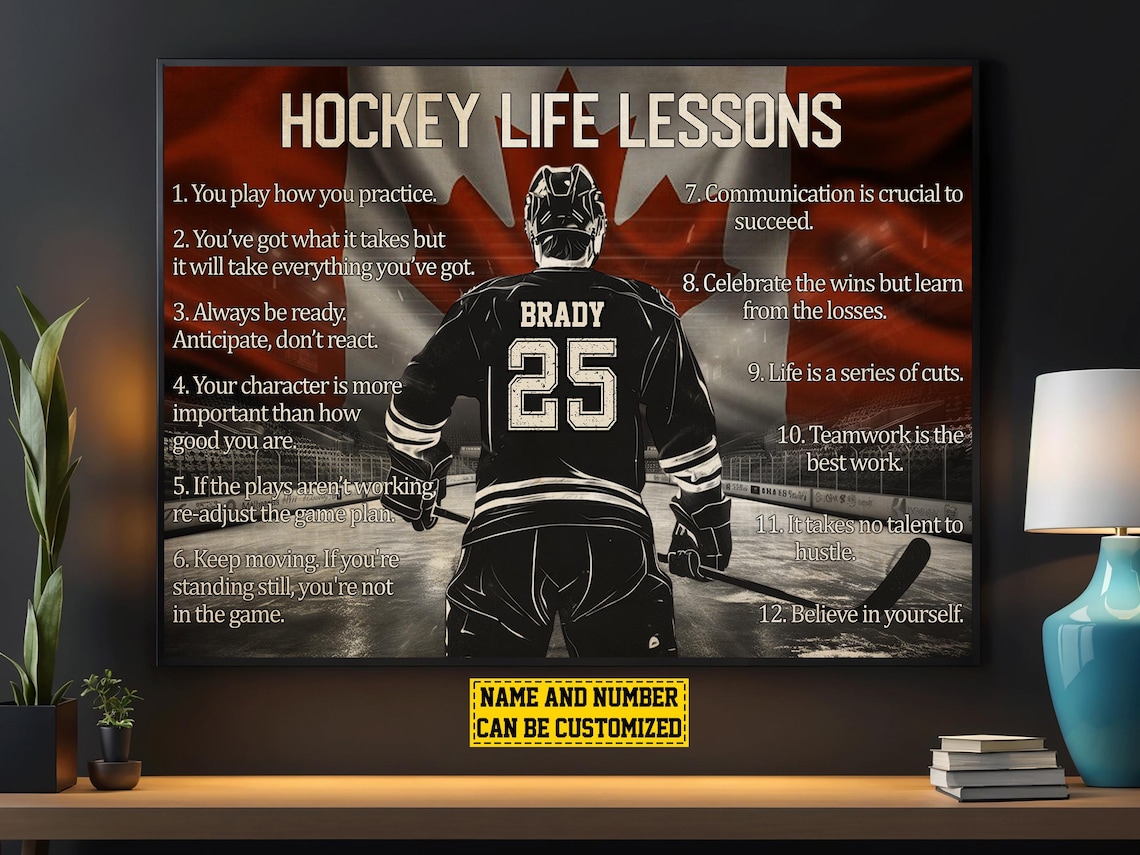 Canada Hockey Life Lessons Personalized Art Print