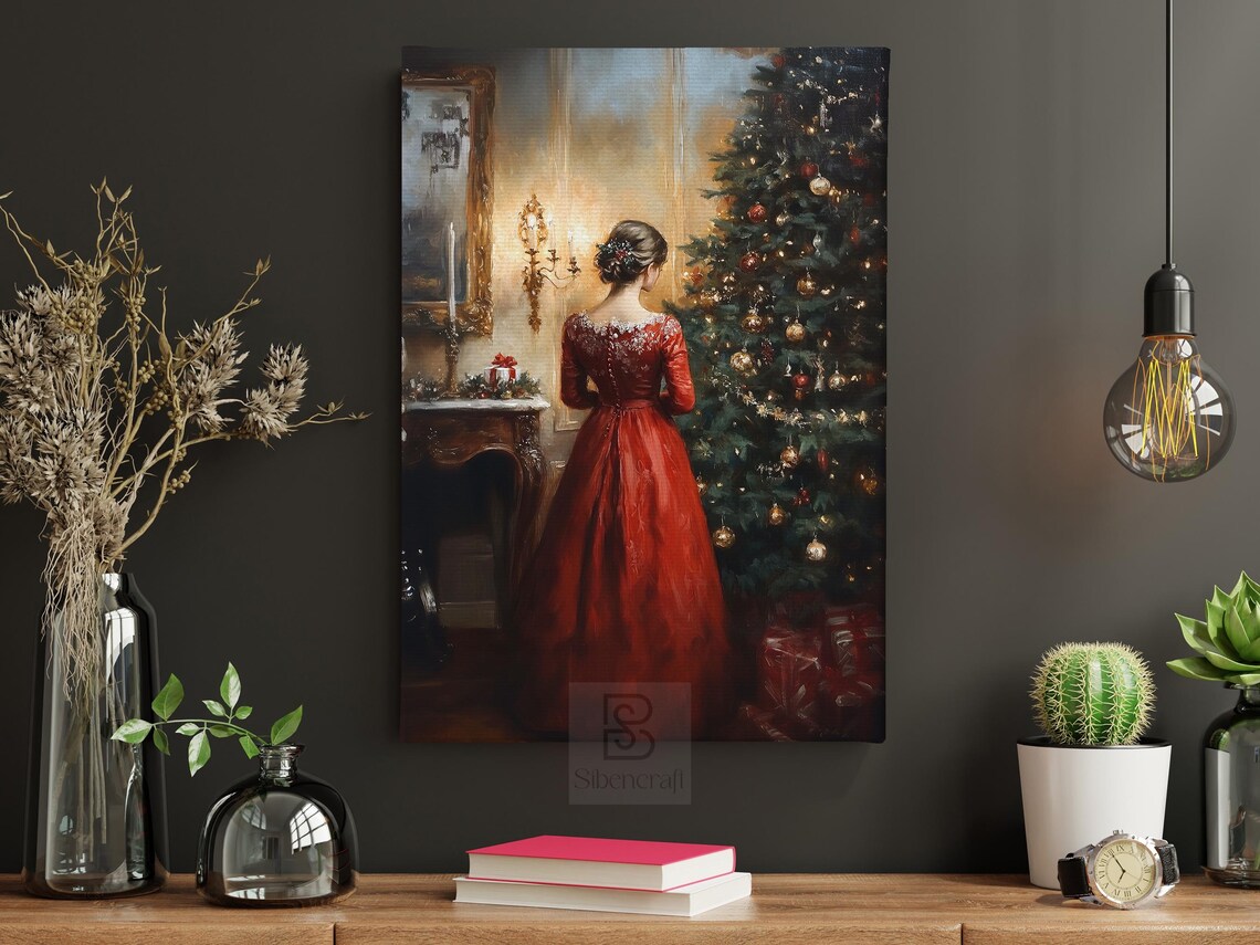 Cozy Christmas Tree Art Print, Warm Holiday Decor - Image 5