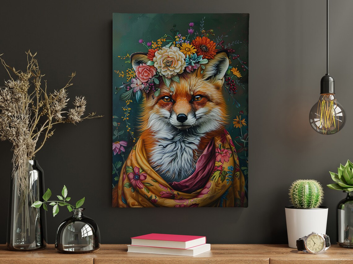 Vintage Floral Fox, Matisse-Inspired Poster Print - Image 4