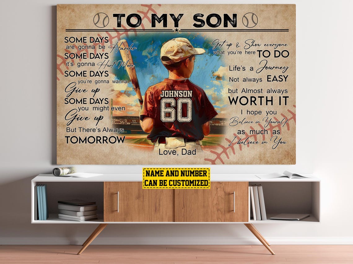 Baseball To My Son - Personalized Print - Image 6