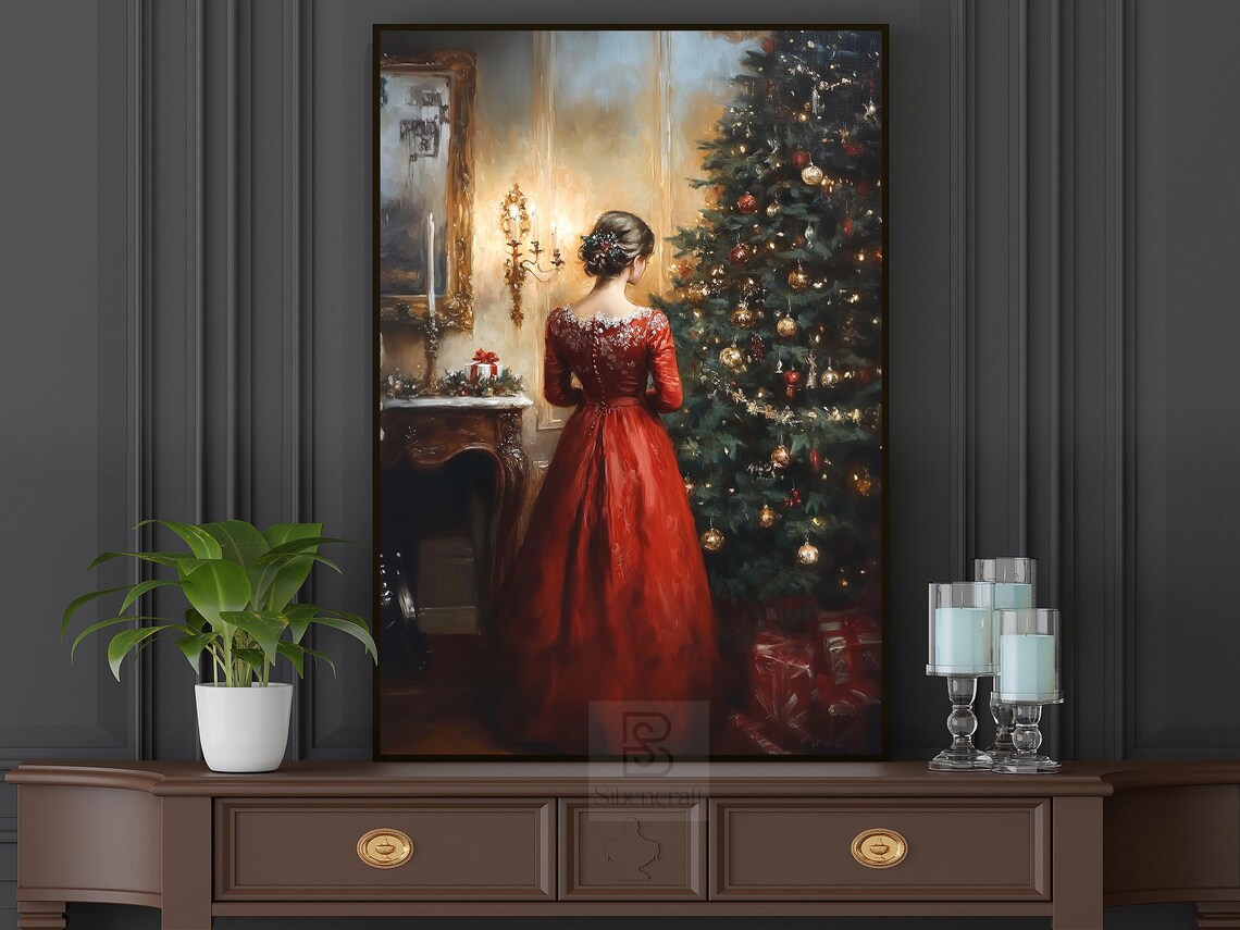 Cozy Christmas Tree Art Print, Warm Holiday Decor - Image 6