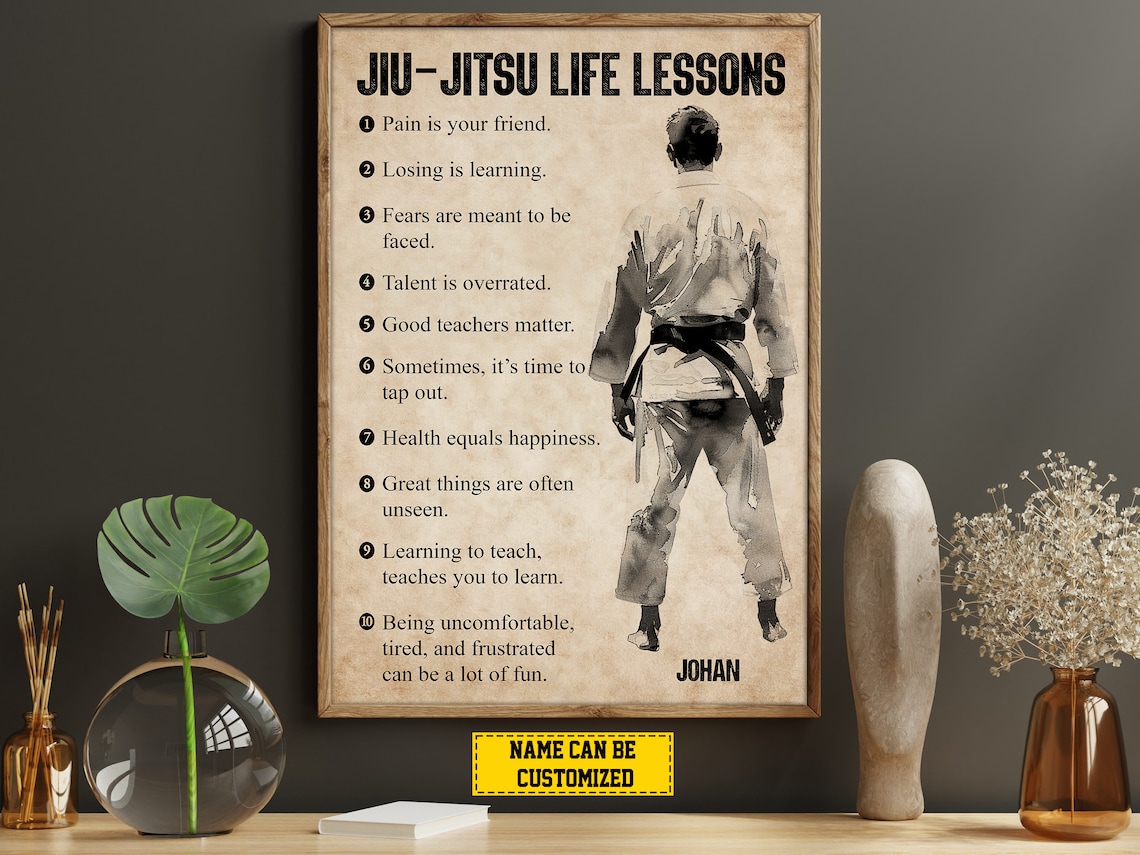 Jiu Jitsu Life Lessons Personalized Art Print