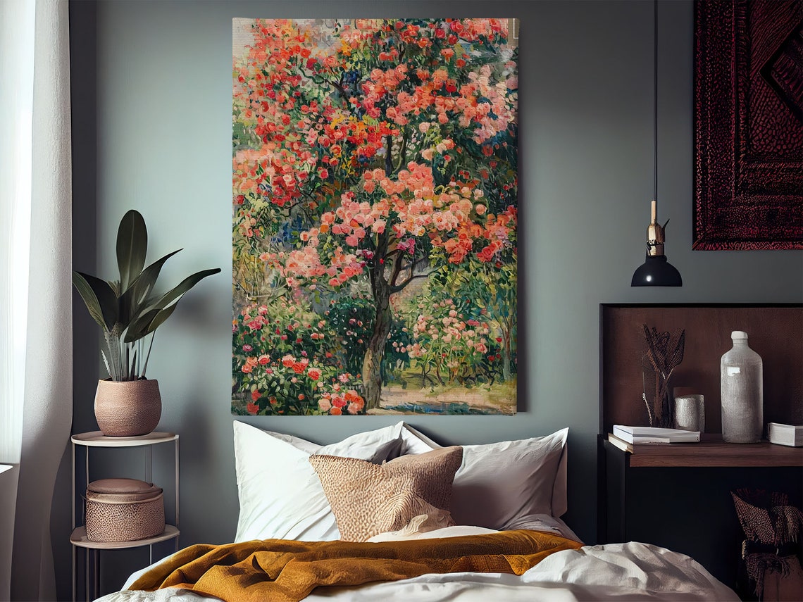 Vintage Flowers Garden Painting Flowers Art Print Cottage Roses Flowers Garden Poster Flowers Wall Art - Image 2