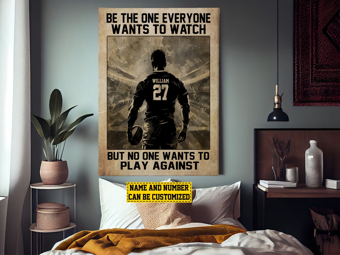 Personalized Football Motivational Quote Vintage Player Poster Gift - Image 3