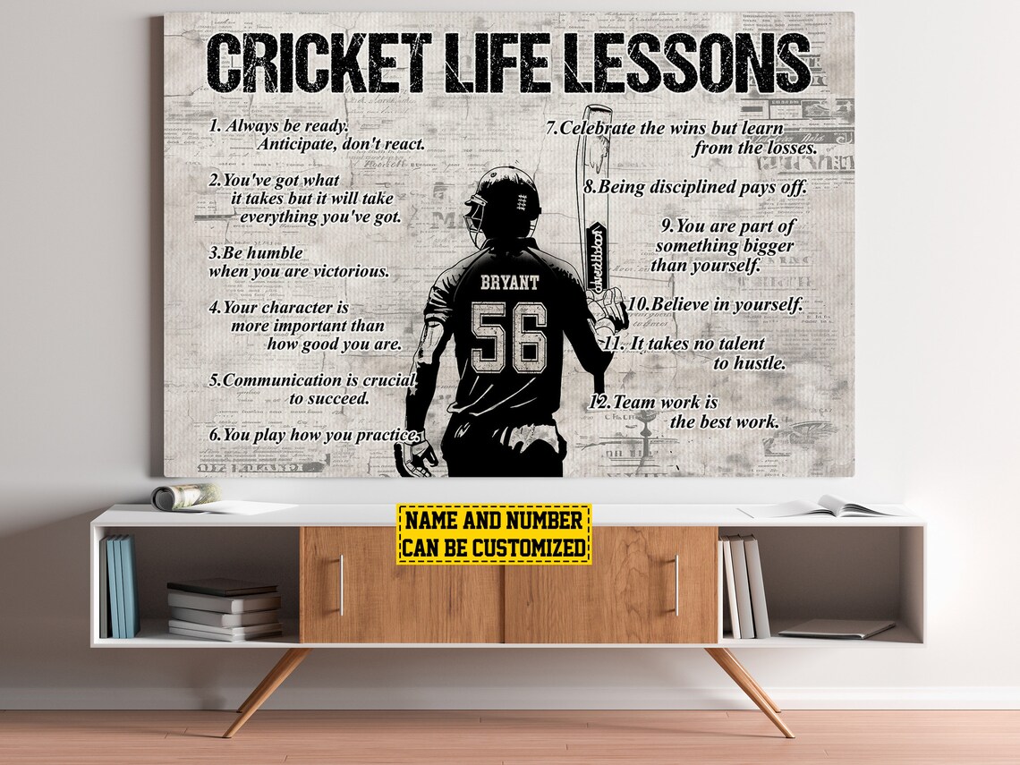 Cricket Life Lessons Personalized Poster Print - Image 2