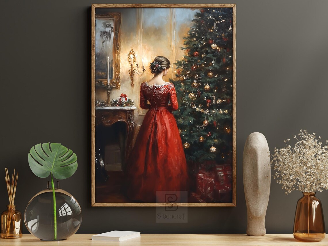 Cozy Christmas Tree Art Print, Warm Holiday Decor - Image 4