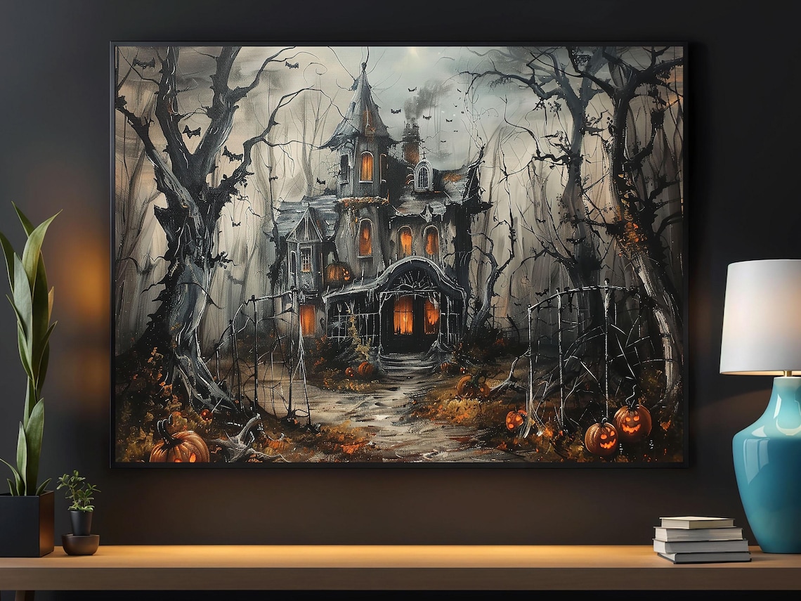 Dark Haunting Castle Halloween Wall Art Print