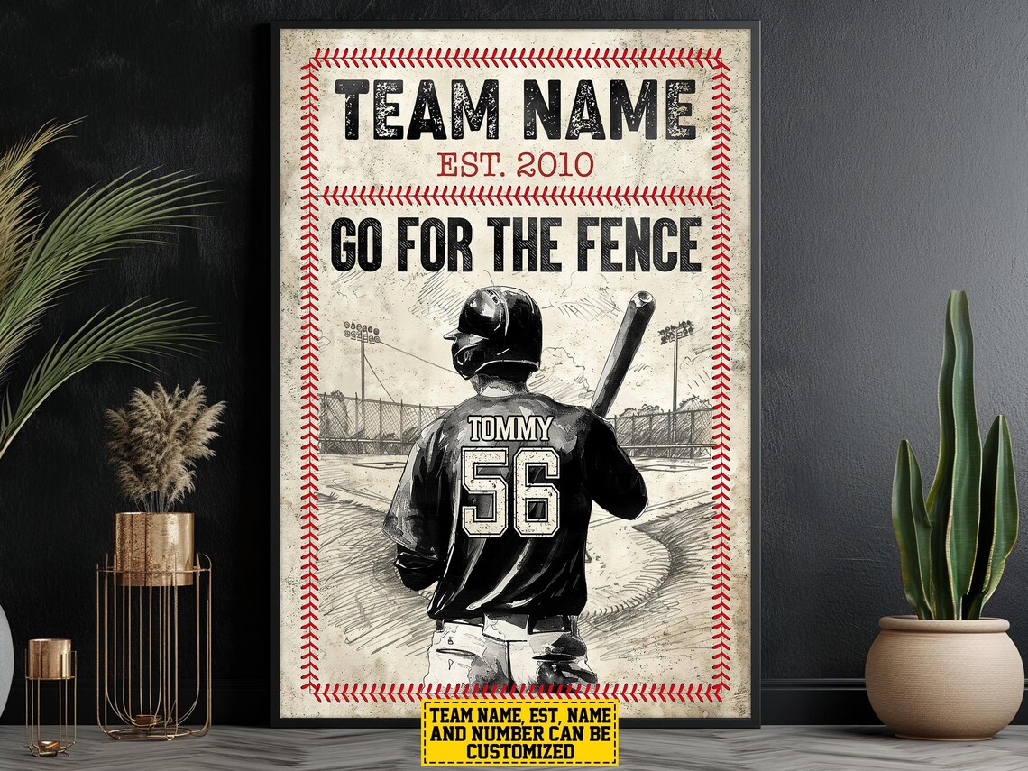 Baseball Team Name Personalized Poster Print