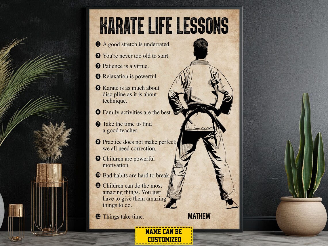Karate Life Lessons, Personalized Gift For Boy Or Man