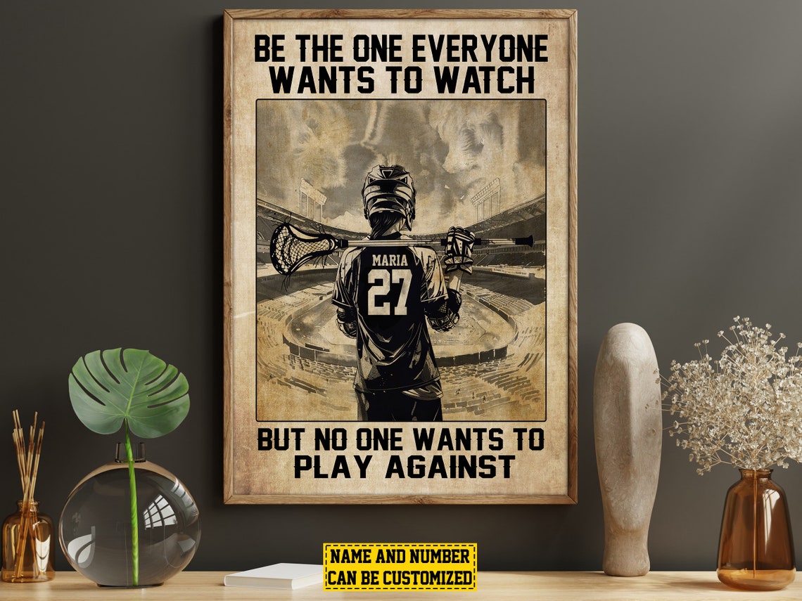Personalized Lacrosse Motivational Quote Vintage Player Poster Gift - Image 6