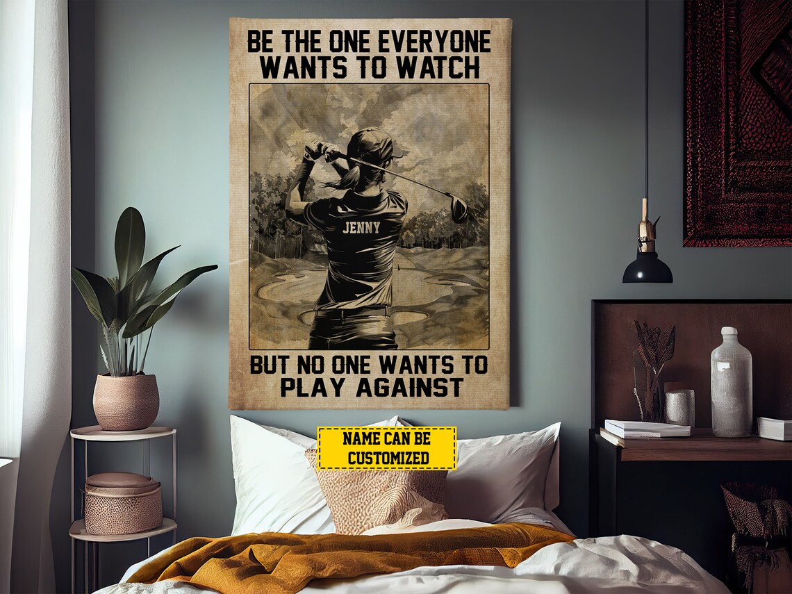 Vintage Golf Motivation Personalized Poster Print - Image 2