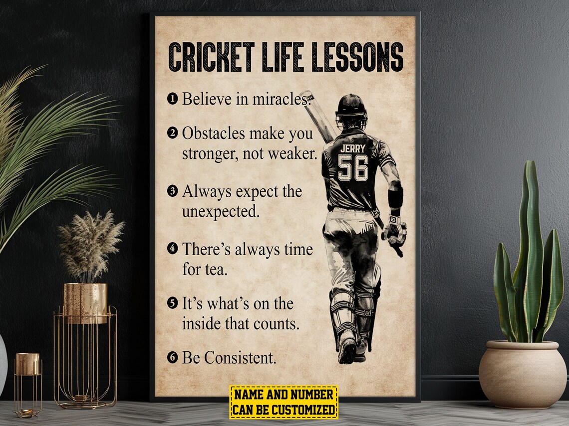 Cricket Life Lessons Personalized Poster Print