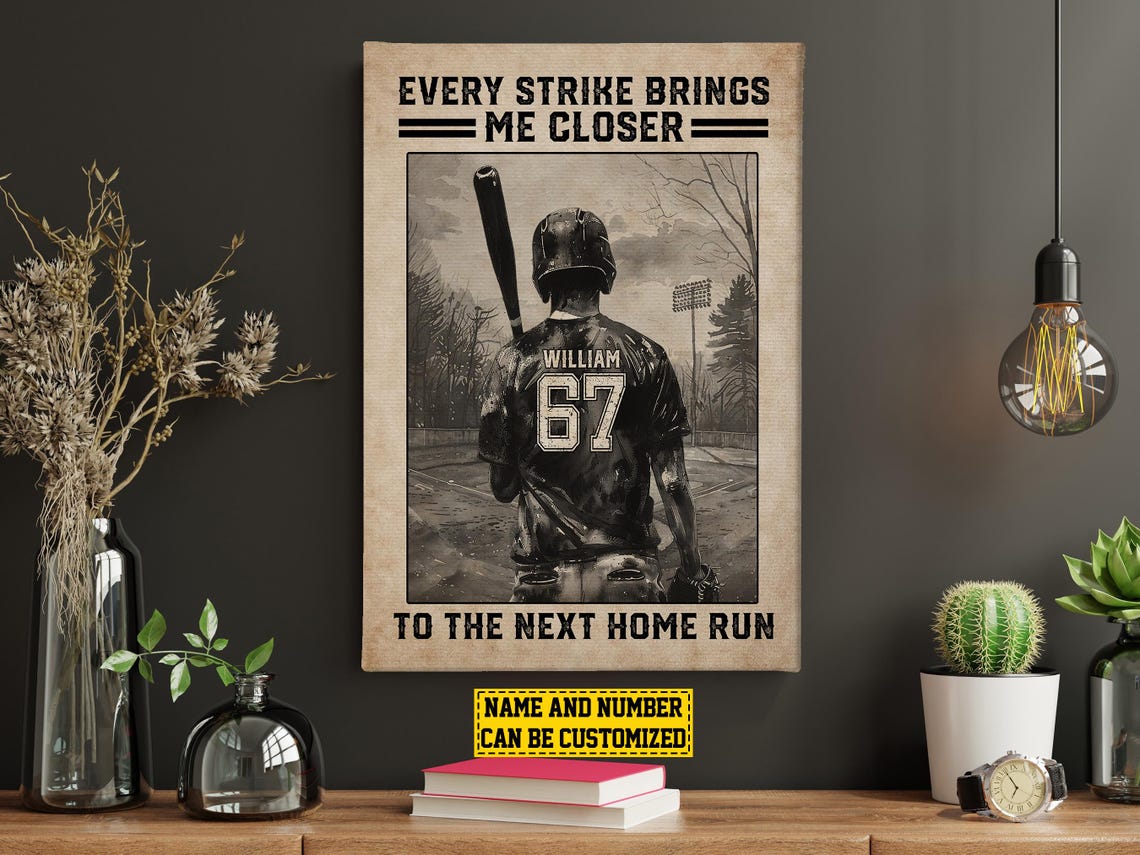 Baseball Players Personalized Print Baseball Poster Print Softball Gift For Boy Man - Image 4