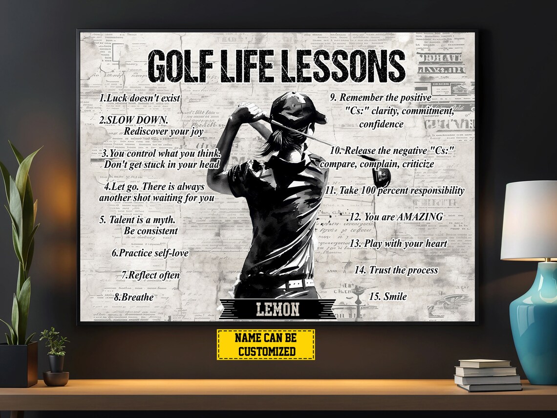 Golf Life Lessons Personalized Art Print, Gift For Her