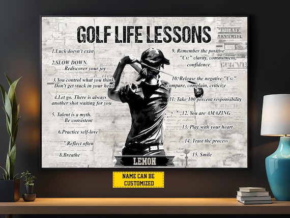 Golf Life Lessons Personalized Art Print, Gift For Her
