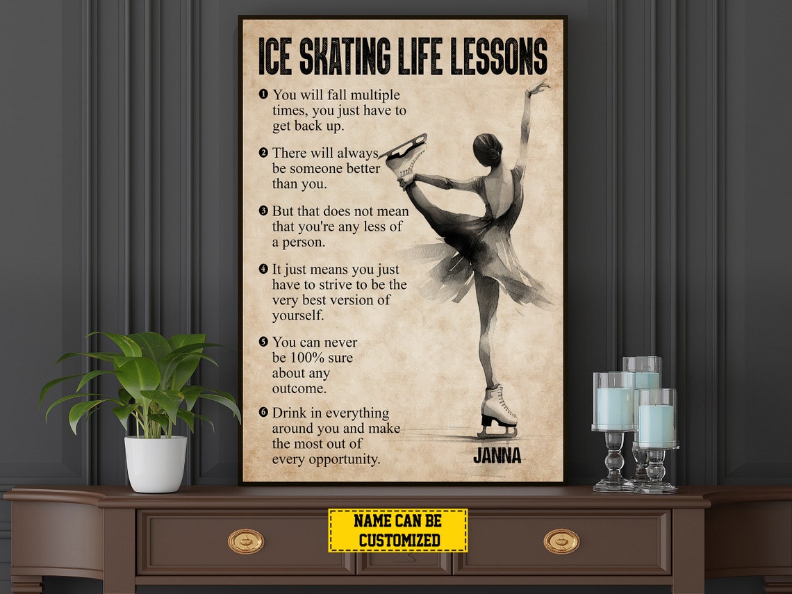 Ice Skating Life Lessons Personalized Print Ice Skating Poster Print Ice Skating Gift For Girl Daughter - Image 2