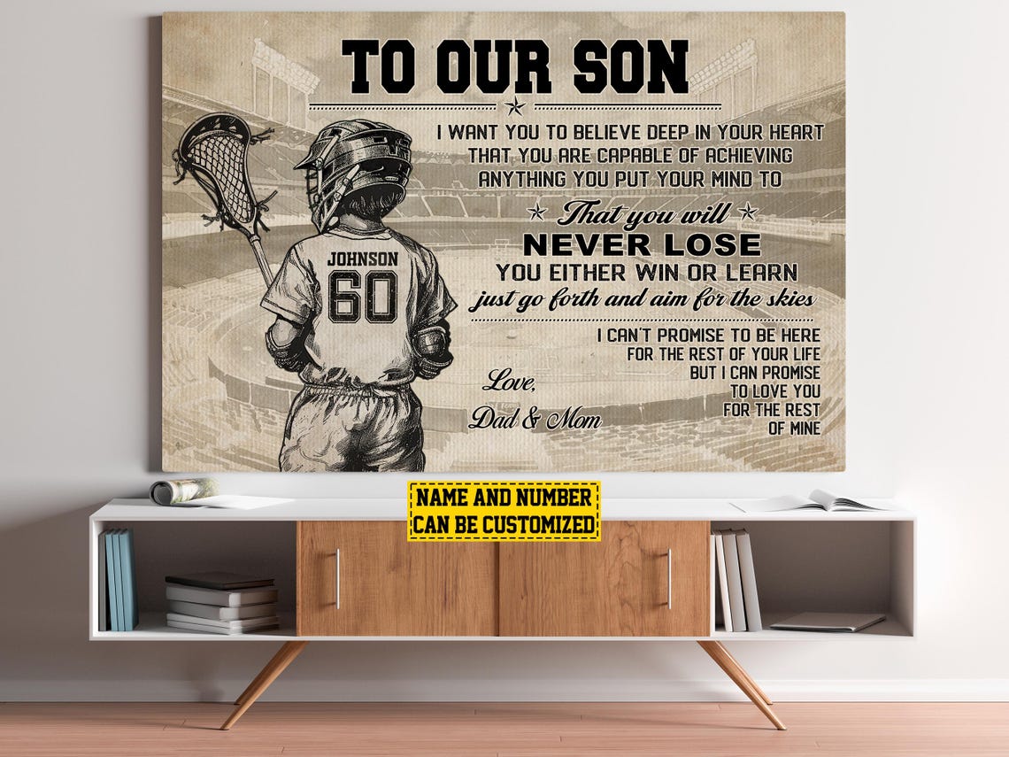Lacrosse To Our Son Personalized Print Lacrosse Custom Poster Lacrosse Print Lacrosse Gift For Boy Son - Image 5