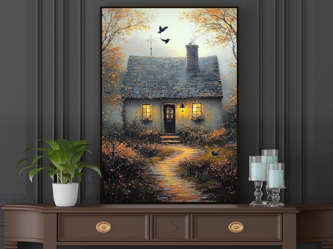 Cozy Witchy House, Warming Halloween Art Print - Image 3