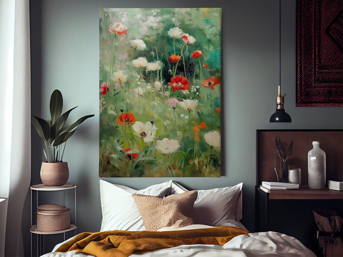 Vintage Wild Flowers Oil Painting Flowers Print Cottage Flowers Flowers Poster Wild Flower Wall Art - Image 2