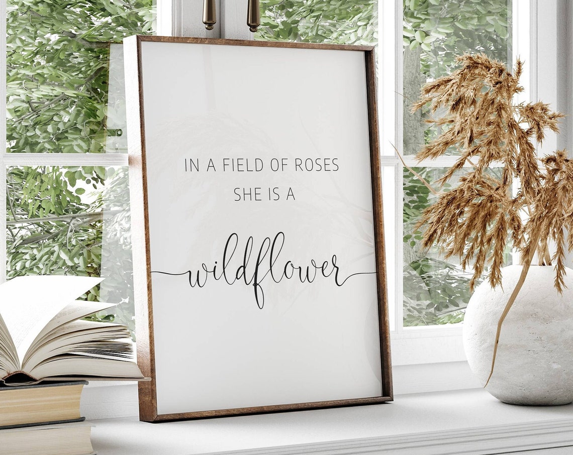 Girl Nursery Decor Girl Nursery Wall Art Girl Nursery Wall Decor In A Field Of Roses She Is A Wildflower Print Baby Shower Gift Girl