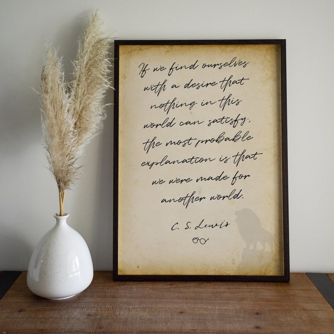 C.S. Lewis Quote, Christian Wall Art