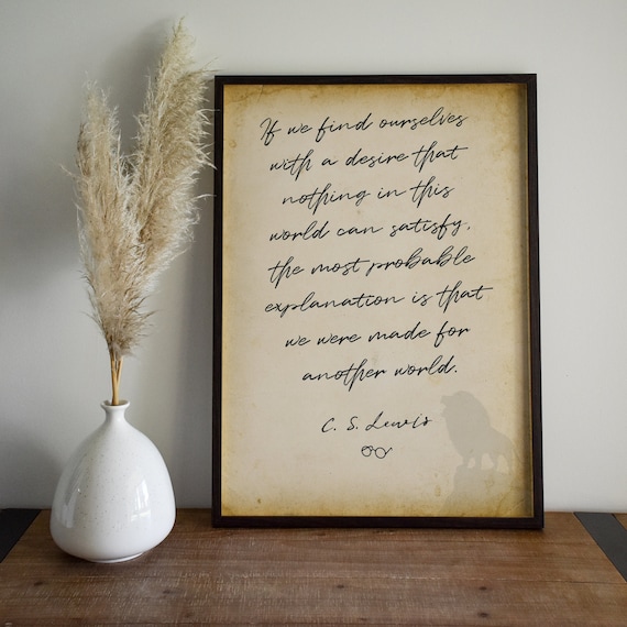 C.S. Lewis Quote, Christian Wall Art