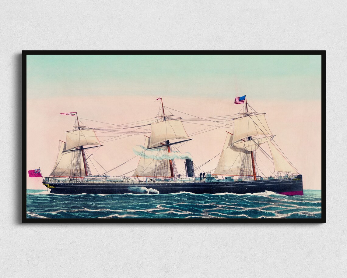 Nautical Wall Art Print, Coastal Decor for Living Room