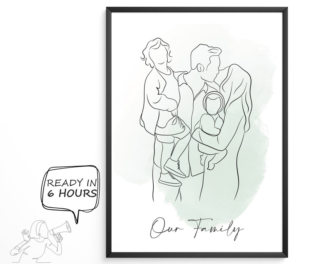 Custom Line Drawing Custom Illustration Art Line Art Custom Portrait Wedding Portrait Couples Portrait Personalised Gift Art