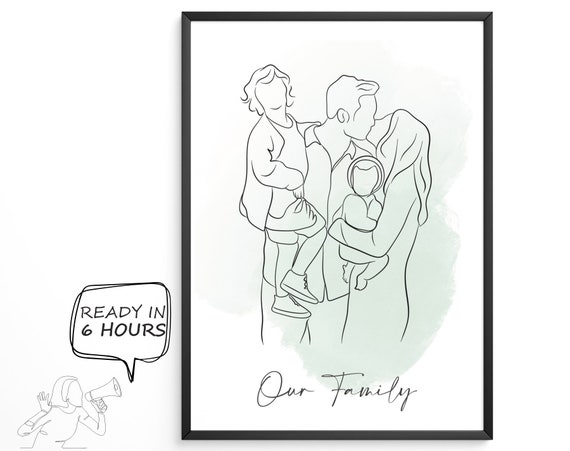 Custom Line Drawing Custom Illustration Art Line Art Custom Portrait Wedding Portrait Couples Portrait Personalised Gift Art