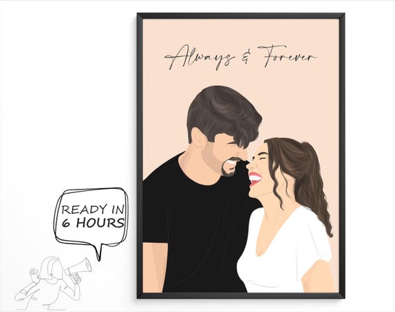 Faceless Portrait Custom Illustration Personalised Photo Photo Illustration Personalised Portrait Boyfriend Gift Girlfriend Gift