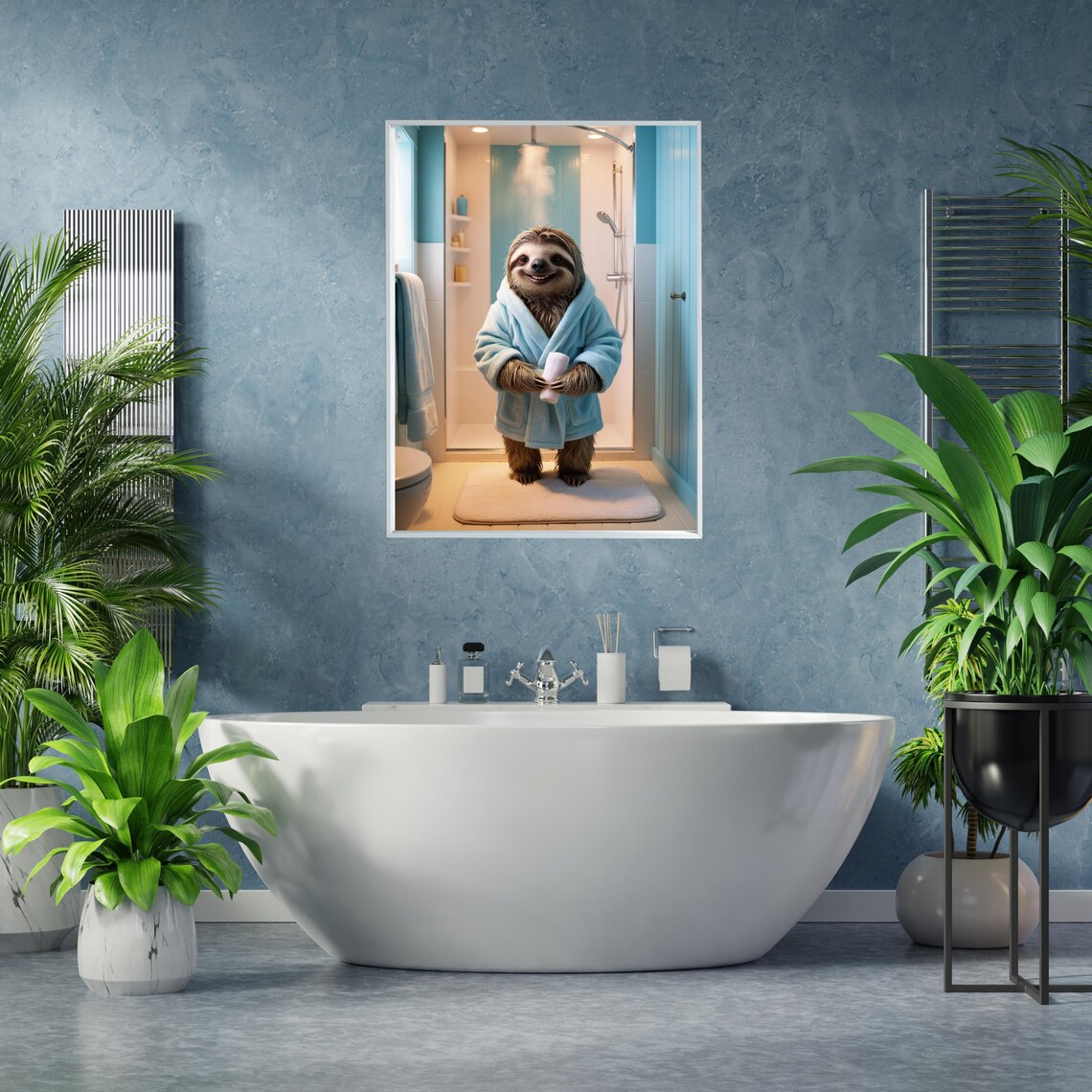 Funny Sloth Bathroom Art Print, Cute Spa Gift - Image 5