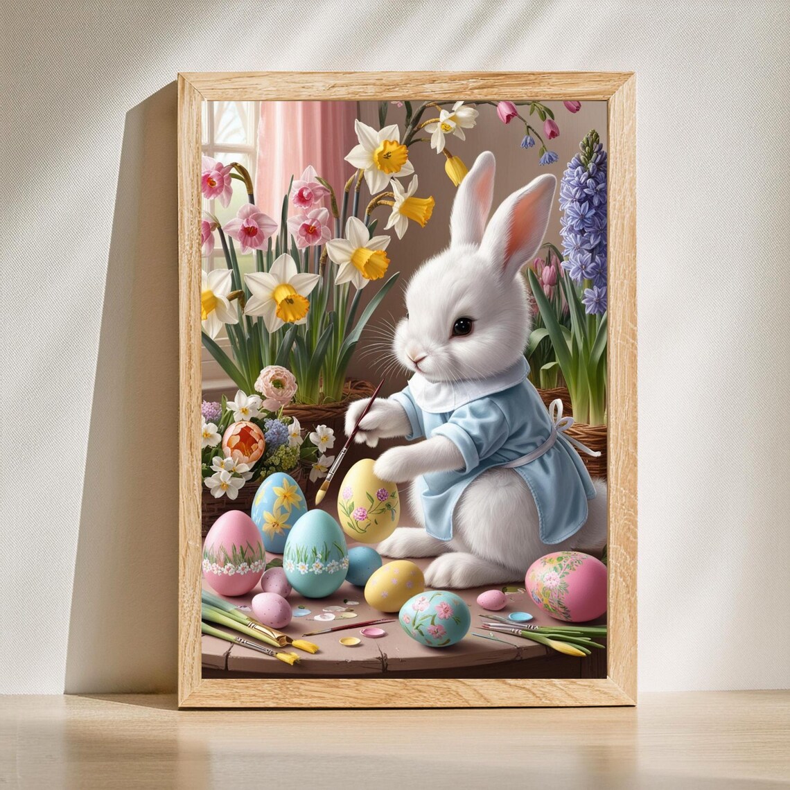 Pastel Cottagecore Bunny Easter Egg Art Print
