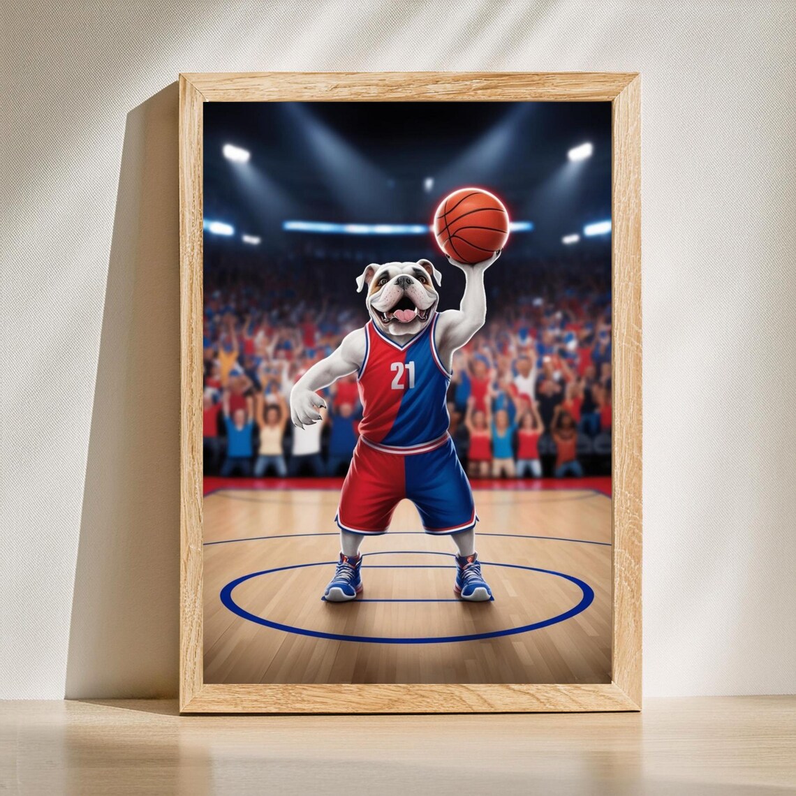 Basketball Playoff Bulldog Poster Print, Sports Season