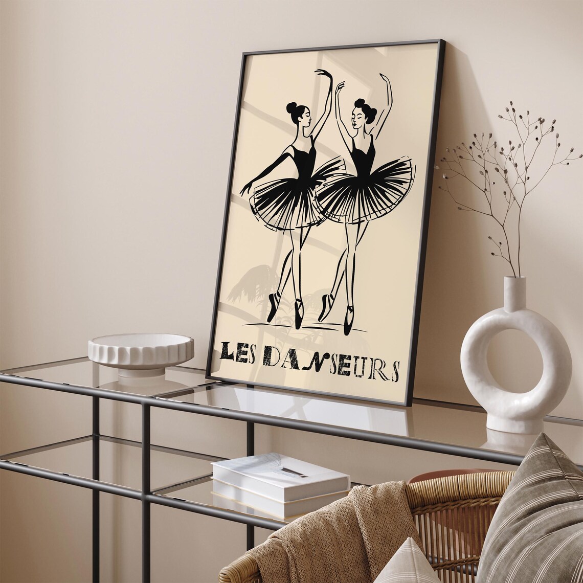 Les Danseurs Two Black Ballerinas Minimalist French Ballet Poster - Image 2