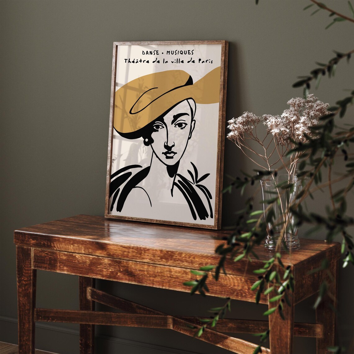 Elegant Parisian Theater Poster Vintage French Art Abstract Woman Illustration Thtre De La Ville De Paris Retro Wall Decor For Home - Image 2