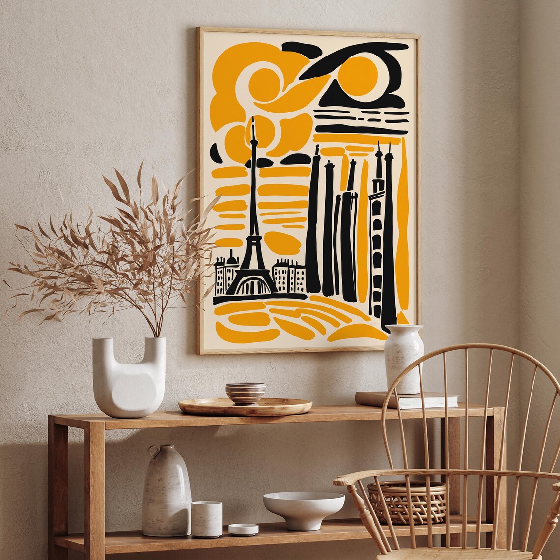 Paris Eiffel Tower Abstract Colorful French Cityscape Art Poster - Image 3