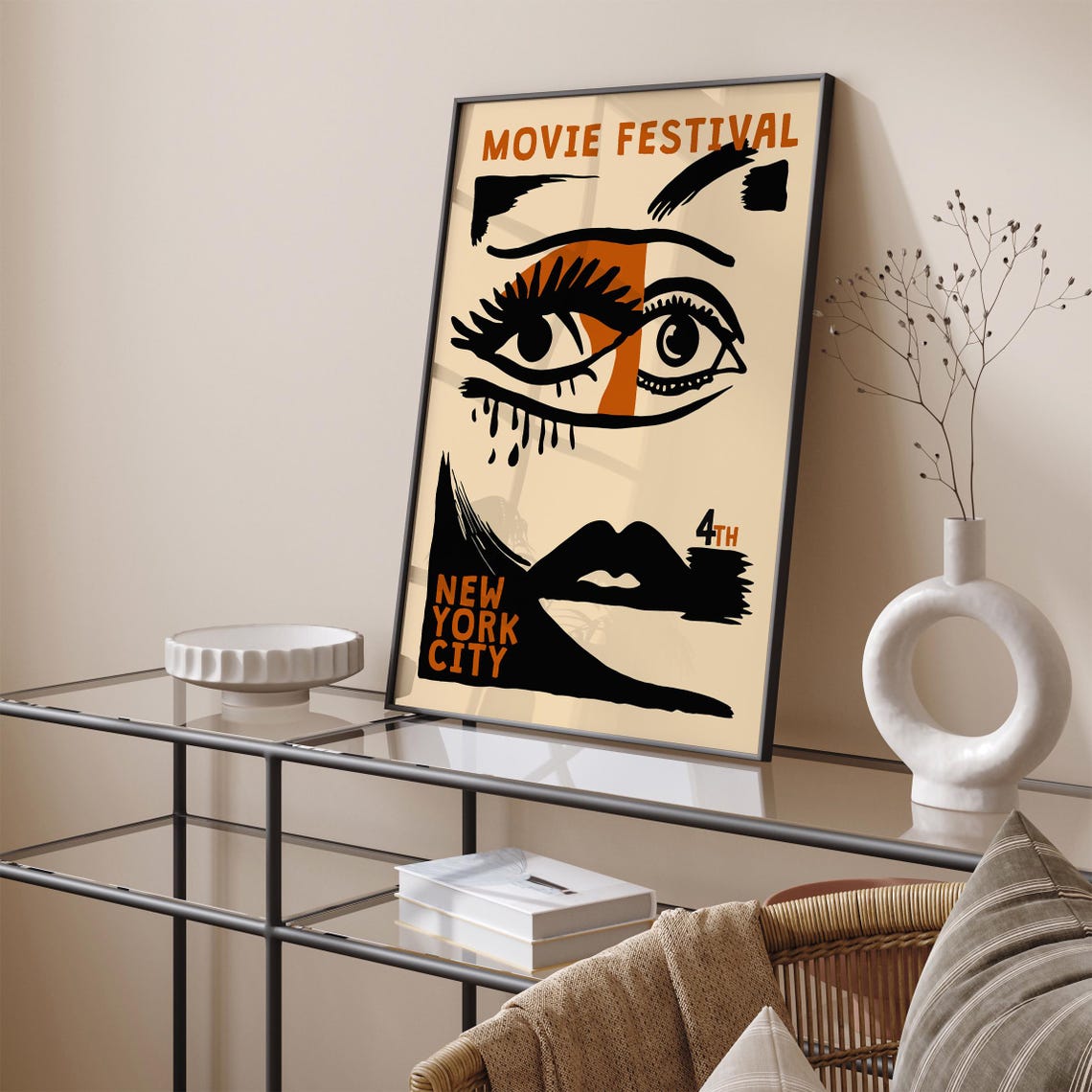 Retro Movie Festival Poster Nyc Art Print Vintage Film Festival Wall Art Nyc Graphic Design Mid Century Modern Art Cinematic Poster - Image 2