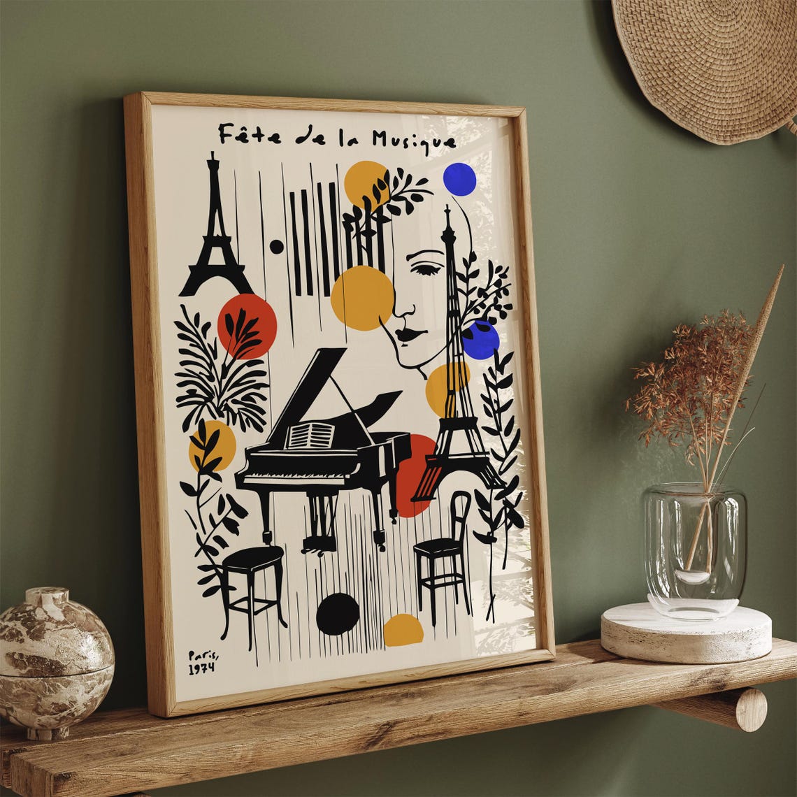 Fte De La Musique Paris Art Print Vintage Poster Eiffel Tower Piano French Music Print Festival Art Print Retro Wall Art Airbnb Art - Image 4