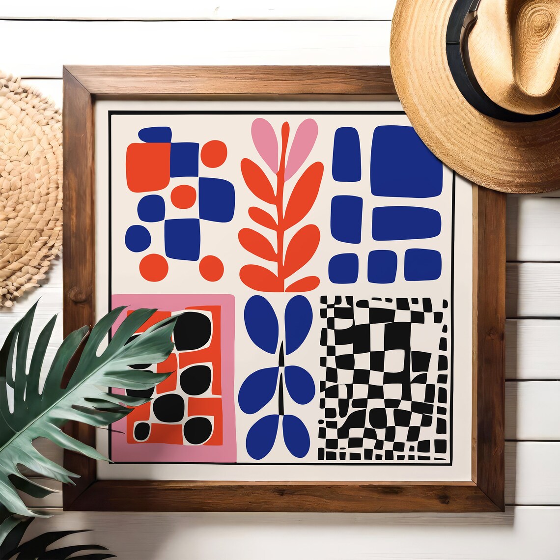 Colorful Geometric Abstract Squares Bold Contemporary Art Print - Image 3