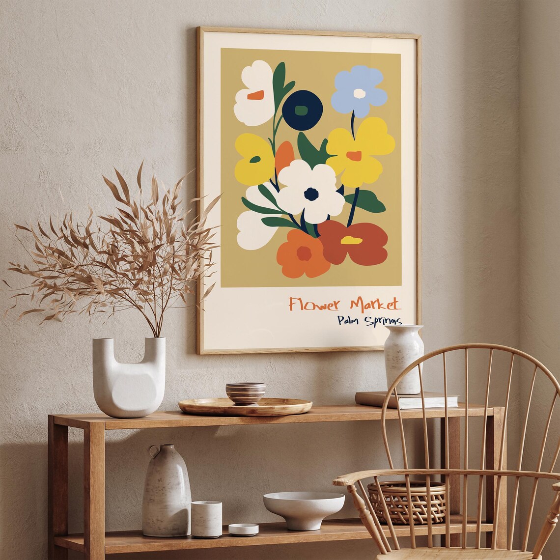 Palm Springs Flower Market Colorful Abstract Wildflower Bouquet Poster - Image 2