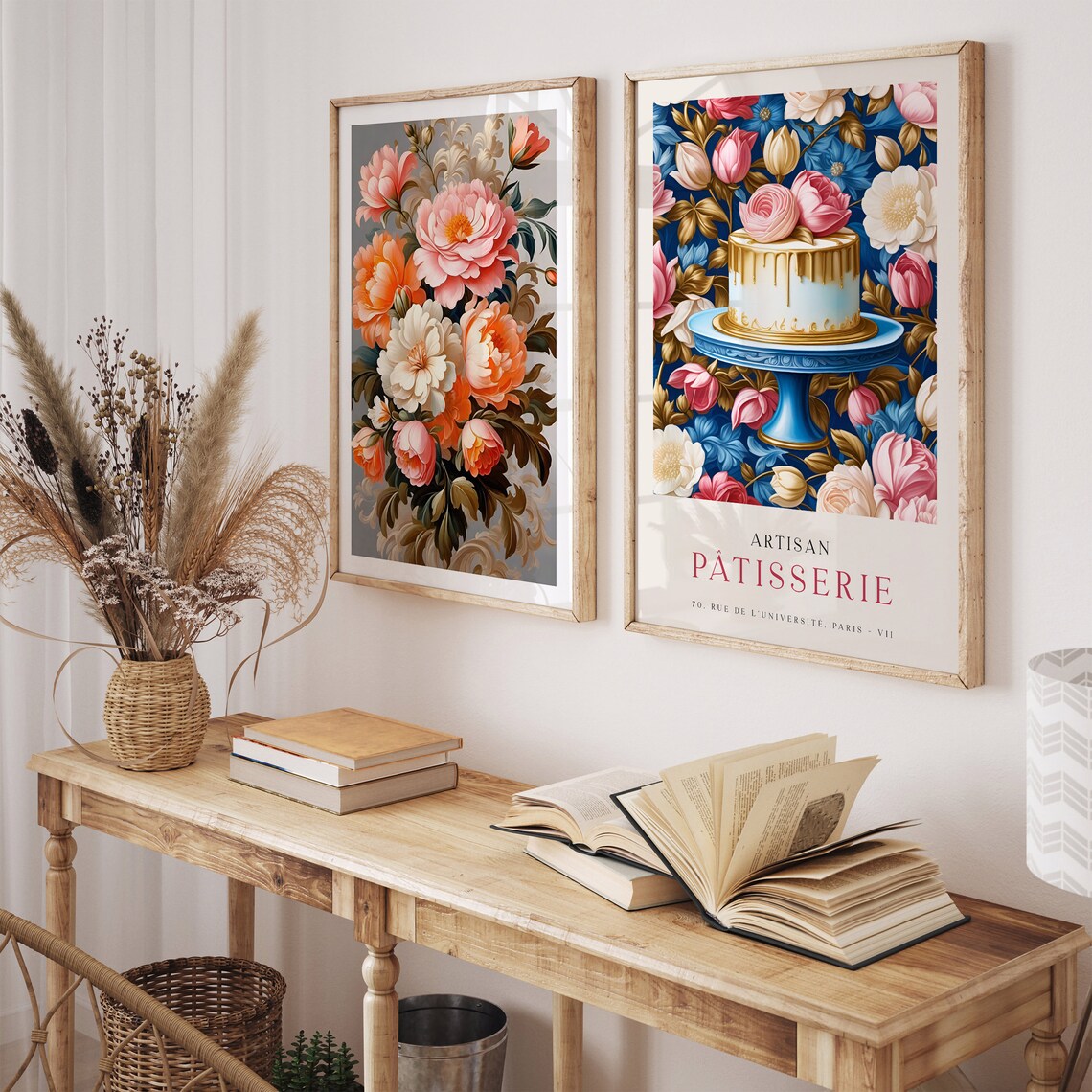 Artisan Patisserie Paris Floral Gold Drip Cake Bakery Poster - Image 2