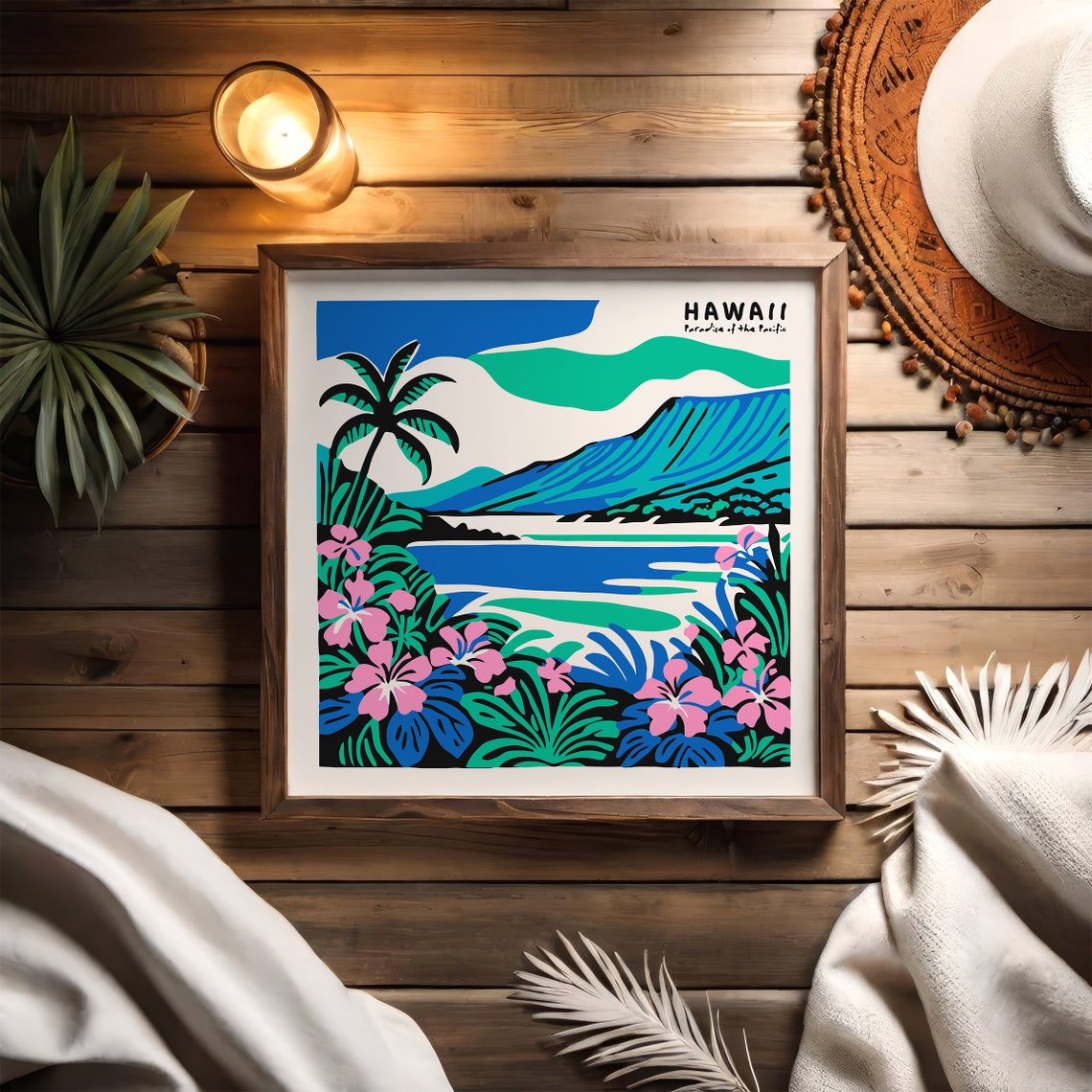 Hawaii Paradise Of The Pacific Retro Tropical Beach Travel Poster - Image 6