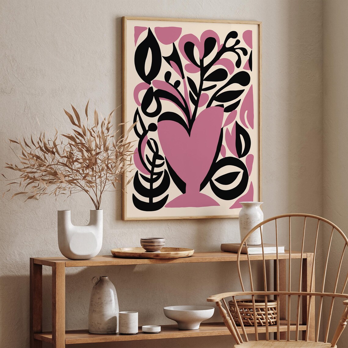 Abstract Matisse Style Botanical Plant in Four Color Variants Poster - Image 4
