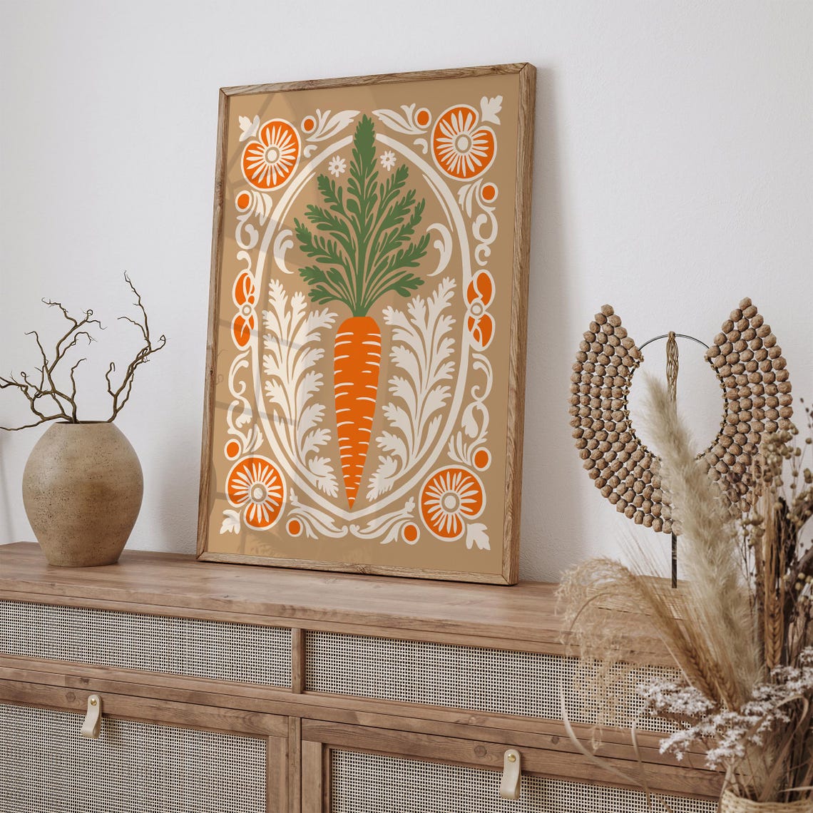 Rococo Carrot Elegant Botanical Kitchen Vegetable Art Poster - Image 2