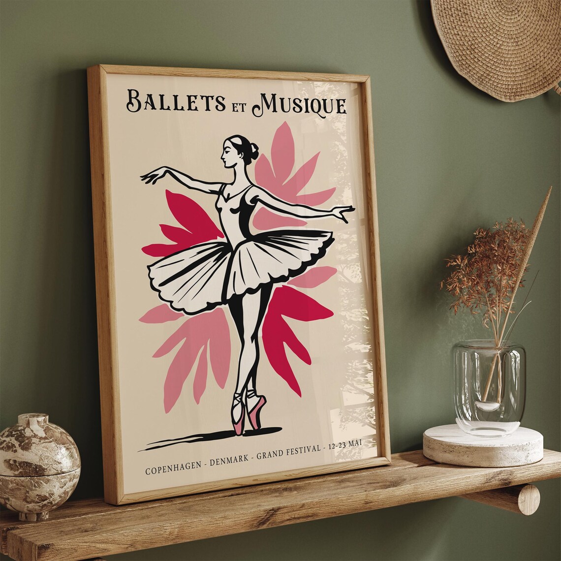 Vintage Ballets et Musique Copenhagen Grand Festival Dancer Poster - Image 5