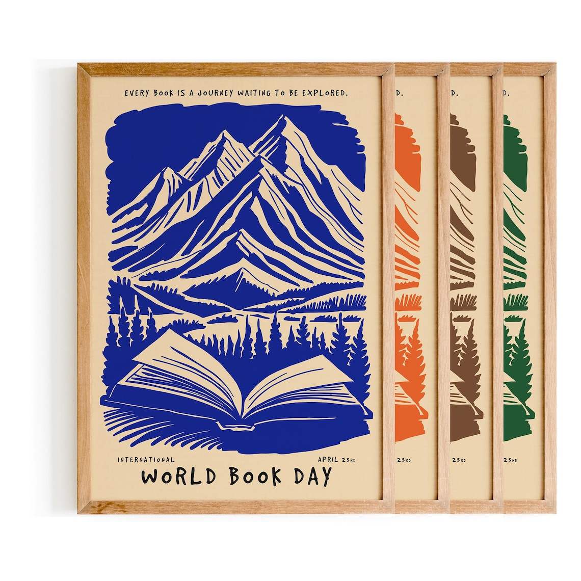 International World Book Day Mountain Landscape Open Book Poster - Image 6
